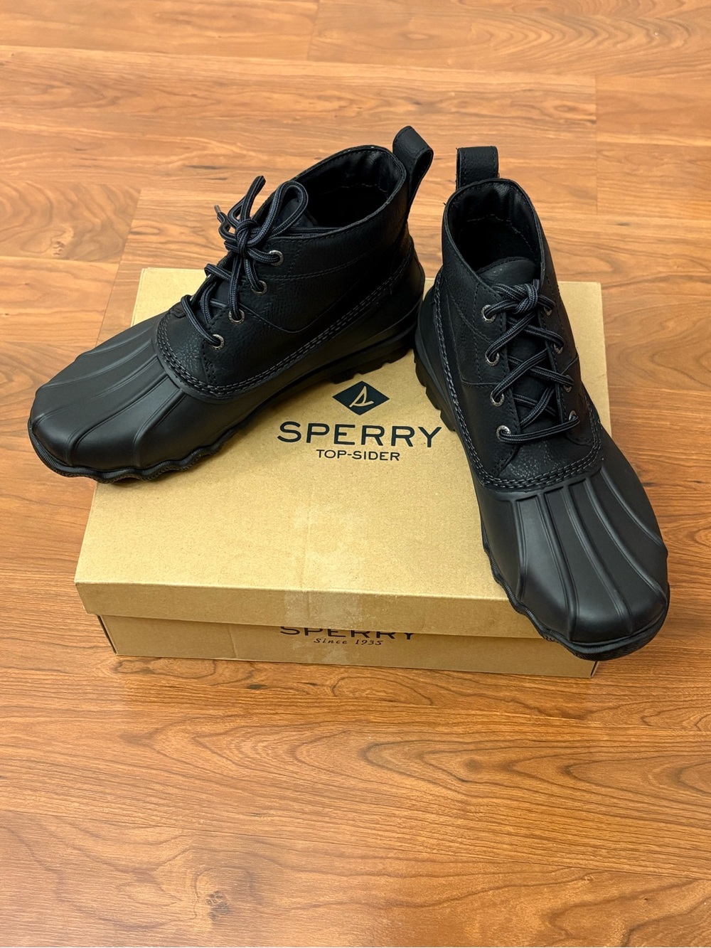 Sperry Top-Sider Men's "Brewster" Black Ankle Memory Foam Duck Boots Size 7M